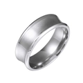 Minimalistischer Herrenring aus Titanstahl, konkaves Design mit gebürstetem Silber-Finish - US 6 / Silber
