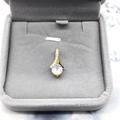 Exquisiter vergoldeter S925 Sterlingsilber Anhänger mit einem runden Zirkonia Stein - Nur Anhänger (Keine Kette) / Gold Großer Anhänger Allein (Ohne Kette)