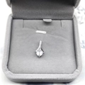 Eleganter S925 Silberanhänger mit großem runden Zirkon in einer modernen Fassung - Nur Anhänger (Keine Kette) / Weißgold Kleiner Anhänger Allein (Ohne Kette)