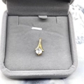 Eleganter vergoldeter S925 Silberanhänger mit rundem Zirkonstein in grauer Schmuckschatulle - Nur Anhänger (Keine Kette) / Gold Kleiner Anhänger Allein (Ohne Kette)