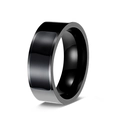 Polished black titanium NFC smart ring with a sleek rectangular sensor panel finish - US 7 / Black