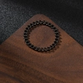 Anello a catena cubana nera in acciaio al titanio stile industriale per donna su legno - US 5 / Nero
