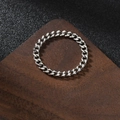 Anello a catena cubana minimalista in acciaio inossidabile lucido per donna - US 5 / Argento
