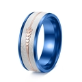 8mm titanium steel ring featuring rose gold arrow and blue edges for men and women - US 6 / Blue