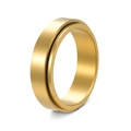 Polierter vergoldeter Titanstahl-Spinner-Ring für Herren mit minimalistischem Drehband - US 6 / Gold