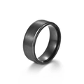 Classic black brushed stainless steel ring with polished inner surface for men - US 6 / Black Brushed Style (JWR1008-BK)