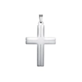 Macro detail of silver stainless steel cross pendant with recessed groove texture - Pendant Only (Without Chain) Style 02