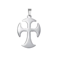 Polierter silberner Edelstahl Kreuzanhänger mit hochglänzendem Metallfinish - Kreuz 04 Anhänger ohne Kette