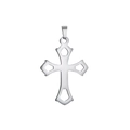 Polierter silberner Kreuzanhänger aus hochwertigem Edelstahl mit hohlem Design - Kreuz 05 Anhänger ohne Kette