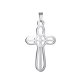 Detailansicht des polierten Edelstahl-Kreuzanhängers mit elegantem Silber-Finish - Kreuz 06 Anhänger ohne Kette
