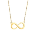 Minimalistische goldene Unendlichkeit-Halskette mit feiner Kette auf weißem Grund - Gold