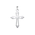 Detailaufnahme eines hohlen Edelstahl-Kreuzanhängers mit elegantem Silber-Finish - Kreuz 07 Anhänger ohne Kette