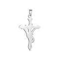 Detailed view of a geometric hollow cross pendant crafted in polished stainless steel - Pendant Only (Without Chain) Style 07