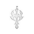 Polished silver stainless steel gothic cross axe pendant with a thick metal hanging ring - Pendant Only (Without Chain) Style 09