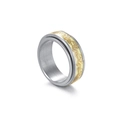 Vista macro del anillo giratorio de 8mm con diseño de dragón dorado y luminoso - Dragón Chino Luminoso / Talla 6