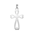 Polished stainless steel cross pendant featuring four hollow heart-shaped branches - Pendant Only (Without Chain) Style 12