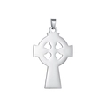 Detailed view of a polished silver Celtic cross pendant with a triangular bail - Pendant Only (Without Chain) Style 13