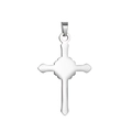 Detailed macro view of a polished stainless steel silver Latin cross pendant necklace - Pendant Only (Without Chain) Style 17