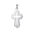 Polished silver stainless steel hollow cross pendant detail with sleek metallic finish - Pendant Only (Without Chain) Style 18