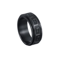 Schwarzer matter 8mm Edelstahl-Spinner-Ring für Herren mit klassischem griechischem Muster - US 7 / Schwarz Mäander