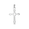Detailed view of a silver stainless steel cross pendant with pointed ends and center cutout - Pendant Only (Without Chain) Style 23