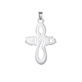 Detailed macro view of the hollow artistic cross pendant made from silver stainless steel - Pendant Only (Without Chain) Style 24