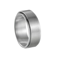 8mm matter gebürsteter Titanstahlring für Herren und Damen mit minimalistischem breitem Band - US 7 / Matt Silber
