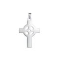 Polished stainless steel Celtic cross pendant with intricate circular knotwork detail - Pendant Only (Without Chain) Style 29