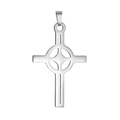 Detailansicht eines silbernen Keltenkreuz-Anhängers aus Edelstahl mit filigranem Design - Kreuz 28 Anhänger ohne Kette