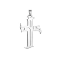 Detailed view of stainless steel cross pendant featuring artistic JESUS cutout design - Pendant Only (Without Chain) Style 31