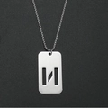 Pendentif plaque rectangulaire argentée avec motif géométrique ajouré élégant - N (Pendentif Unique)