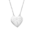 Detailed macro view of interlocking heart pendants on polished stainless steel chains - Heart with Christmas Tree