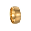Dettaglio dell'anello dorato da 8mm in acciaio spazzolato con interno lucidato - US 7 / Oro