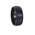 Dettaglio anello nero 8mm in acciaio inossidabile con finitura opaca spazzolata - US 6 / Nero
