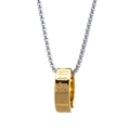 Nordic Viking rune circle pendant on a silver box chain, gold finish jewelry for men - Gold