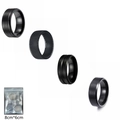 Set di quattro anelli in acciaio al titanio nero da 8mm da uomo con finiture satinate - US 6 / Nero