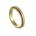 Close-up of 4mm gold titanium steel spinner ring featuring a sleek black center stripe - US 7 / Gold