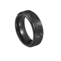 Anello rotante da 8mm nero opaco da uomo con finitura spazzolata e scanalature a V - US 8 / Nero