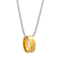 Zilveren parelketting met gouden vishaken ring hanger voor een stijlvolle outdoor look - Goud