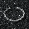 Classic 6mm silver stainless steel square link chain bracelet with lobster clasp for men - Silver