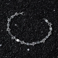 Bracciale a catena hip hop da uomo in acciaio inossidabile con chiusura a moschettone - Braccialetto (21 cm) / Argento
