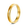 Polierter goldener Edelstahlring mit Nut für DIY-Schmuck zum Selbermachen - Größe 7 / Doppelte Hypotenuse / 4mm / Gold