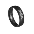 Anillo de acero negro mate para mamá con grabado interior de i love you - US 6 / MOM Negro