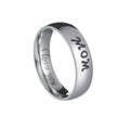 Anillo MOM de plata pulida con grabado I Love You para regalo del día de la madre - US 6 / MOM Plateado