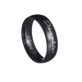Mattschwarzer Edelstahlring mit Gravur Daughter und I Love You Schriftzug - Daughter Schwarz