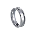 Silberner 304 Edelstahl Ringrohling mit tiefer Nut für DIY Harz-Einlagen und Schmuck - Größe 7 / 5mm Silber Doppelt Abgeschrägt