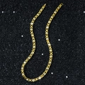 Men's 8mm gold-tone XO link chain necklace with sparkling cubic zirconia stones - Gold-Necklace (45cm)