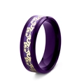 Anello in acciaio al titanio viola con motivo a dragone dorato e finitura lucida - US 6 / Viola (Dragone)