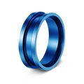 Dunkelblauer 304 Edelstahl Ringrohling mit Nut für DIY-Einlagen und Handwerk - Größe 5 / 8mm Flache Kante Blau