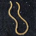Men's hip hop gold-plated fishtail chain necklace with full iced out diamond pavé crystals - Necklace (45 cm) / Gold